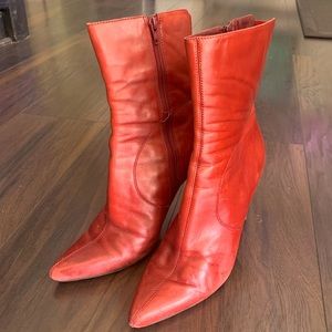 Nine West Red Mid Calf Boots